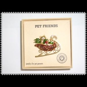 🎉SALE Cat in Sleigh Brooch